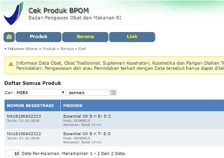  Izin edar dan merk terdaftar dari BPOM.