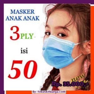 Masker 3 Ply Anak-anak Isi 50 Kategori Medis