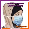 Masker 3 ply hijab biasa biru grade medical