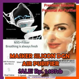 Masker Transparan Transparant Silicone Dengan Personal Air Purifier Filter