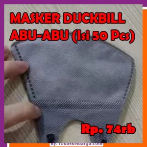 Masker 3 Ply 3Ply Duckbill Abu-Abu Grey Medical Grade Isi 50 pcs