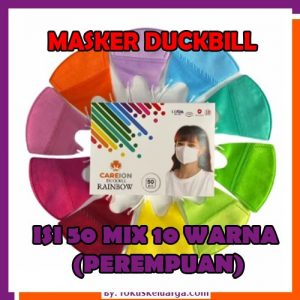 masker 3 ply 3ply duckbill setara 5ply 5 ply mix warna warni campur pelangi rainbow cewek