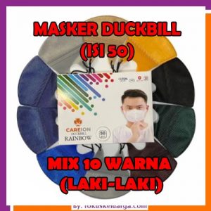 masker 3 ply 3ply duckbill setara 5ply 5 ply mix warna warni campur pelangi rainbow cowok