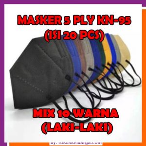 masker 5 ply 5ply kn95 kn 95 warna warni mix campur laki-laki