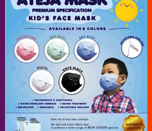 Masker Kain Anak 3 ply 3ply Earloop Ateja Paket Isi 3
