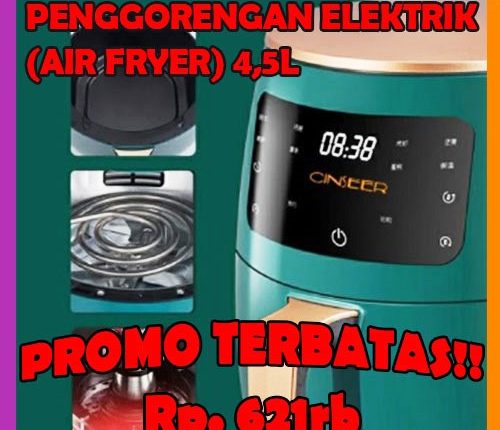 Penggorangn Elektrik Penggorengan Tanpa Minyak Air Fryer Microwave 4,5 liter
